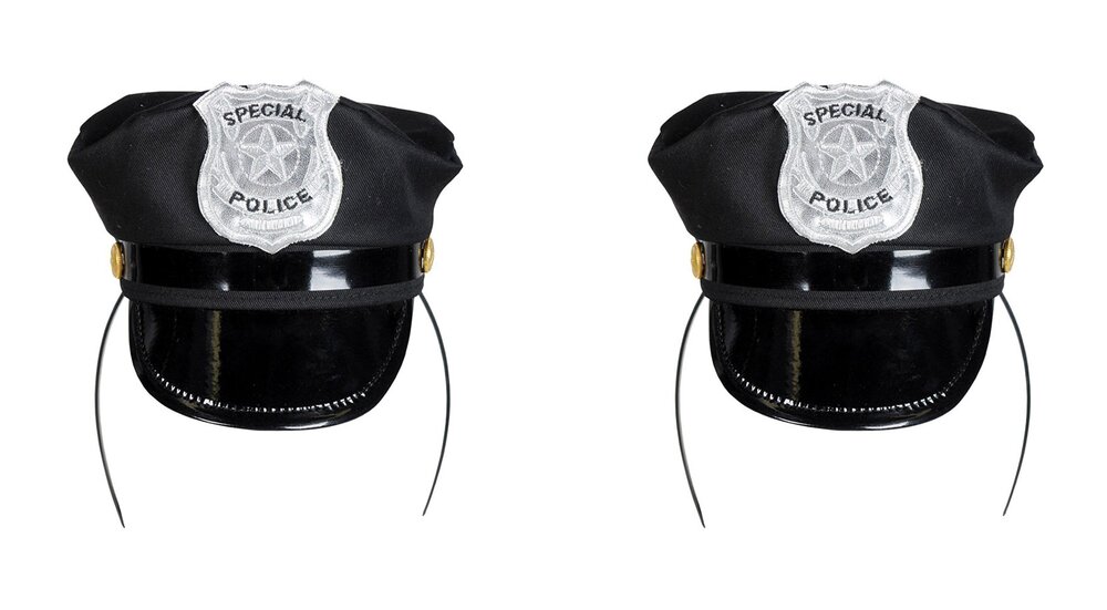 2016 60016, 2 Piece Police Hat Headbands, One Size Fits Most